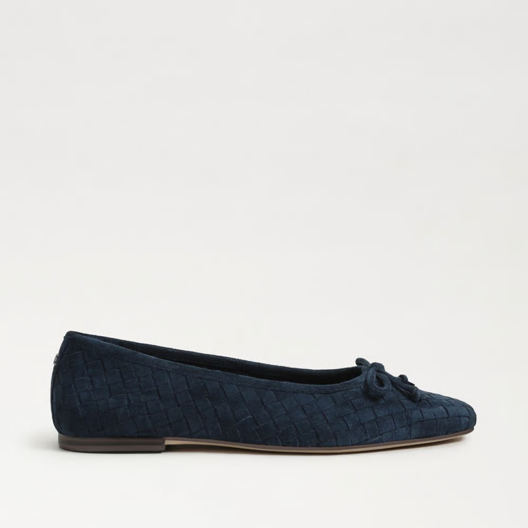 Ruthie Woven Ballet Flat - Navy Suede