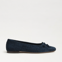 Ruthie Woven Ballet Flat - Navy Suede