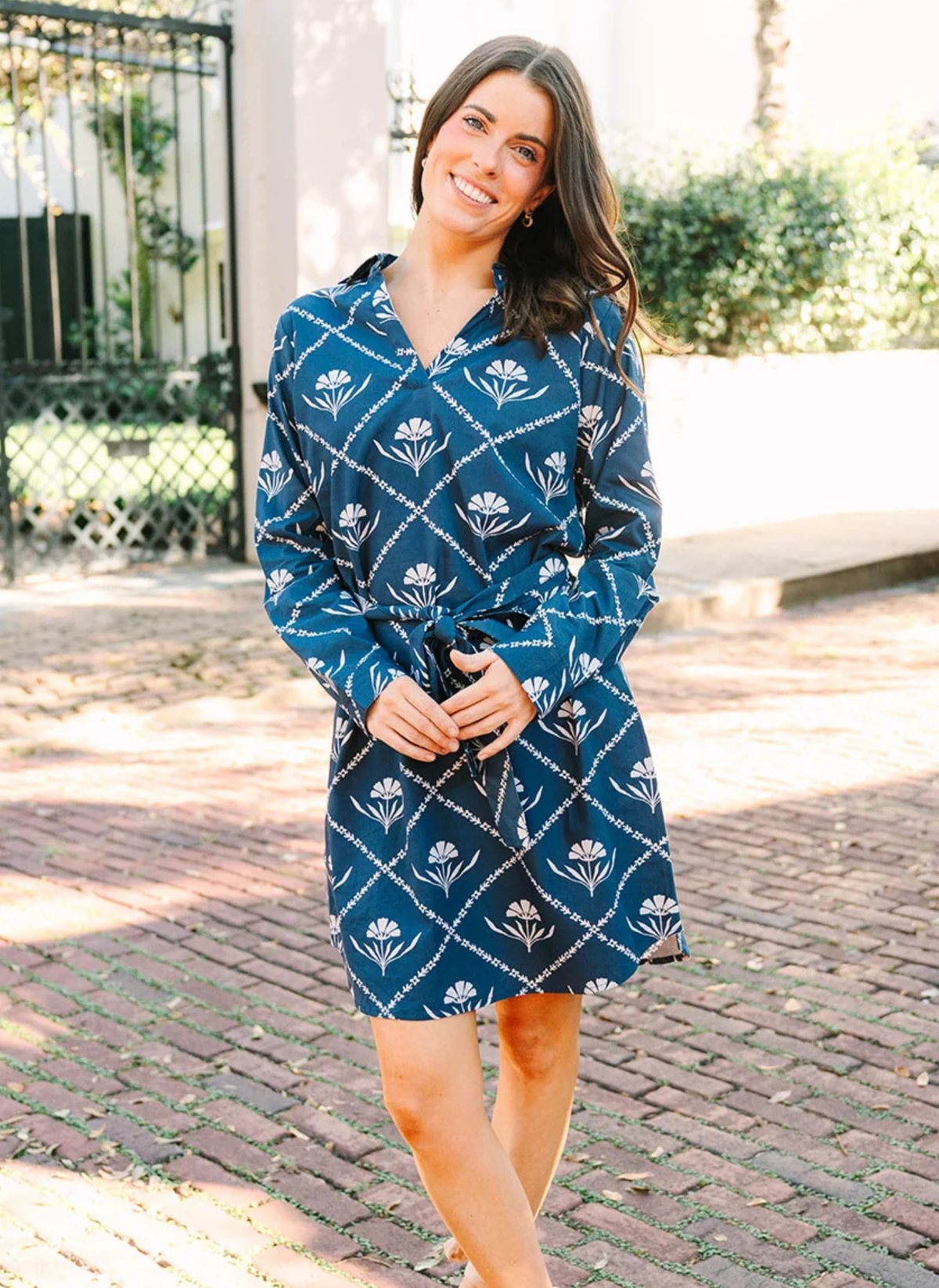 Luna Dress - Navy Peony