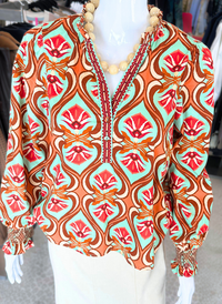 Ashley Top - Geo Mint