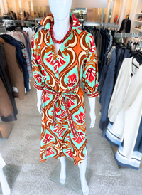 Olivia Dress - Geo Mint