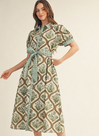 Sage Vine Midi Dress