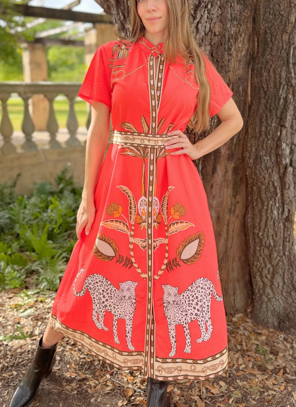 Sydney Shirt Dress - Oasis Red