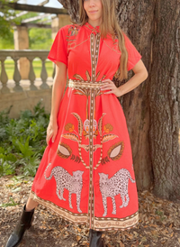 Sydney Shirt Dress - Oasis Red