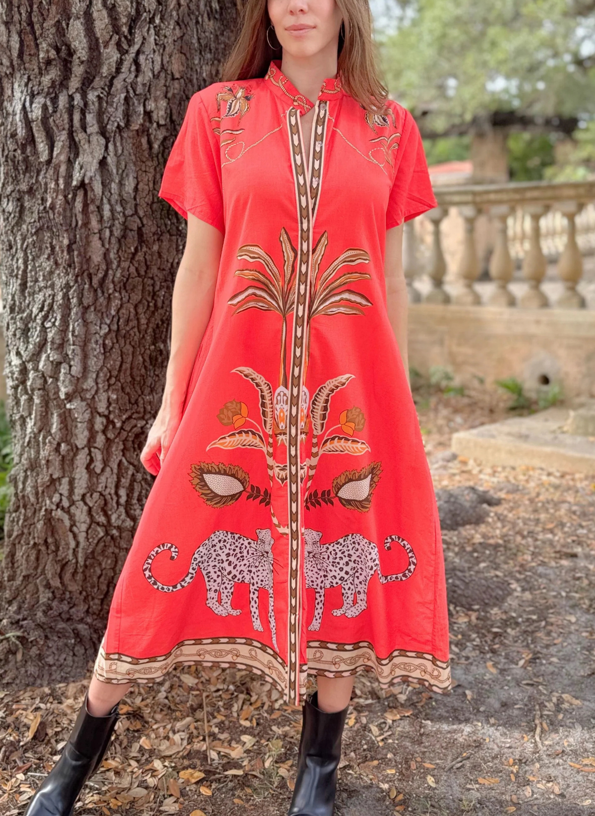 Sydney Shirt Dress - Oasis Red