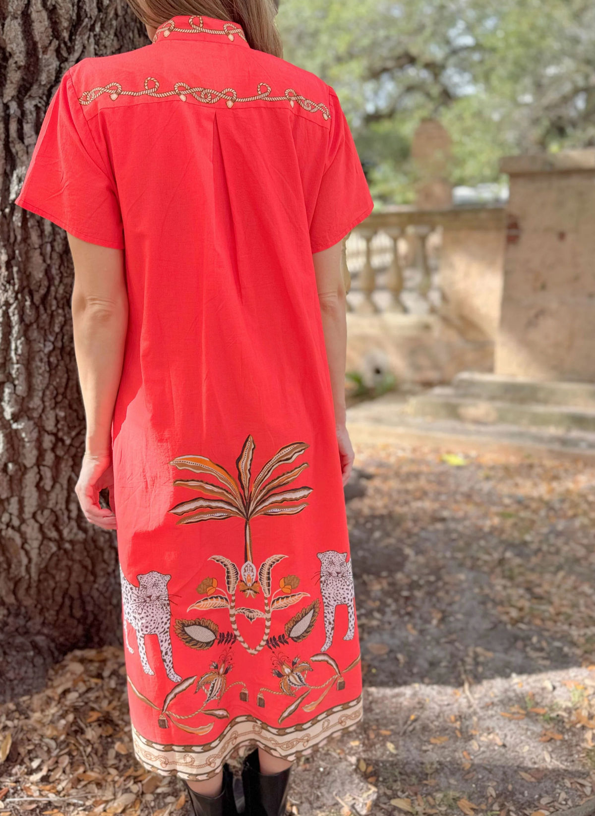 Sydney Shirt Dress - Oasis Red