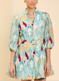 Valencia Mini Dress - Misty Ikat