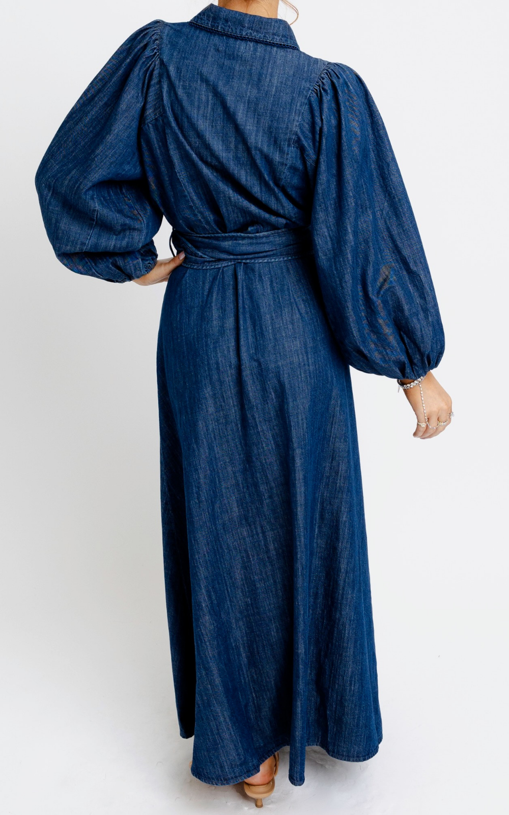 Denim Maxi Dress w/ Belt