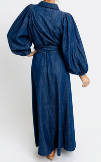 Denim Maxi Dress w/ Belt
