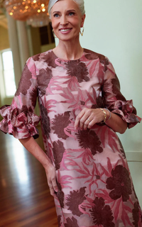 Bronwyn Dress - Blush Pansy Vine