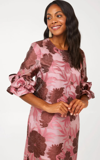 Bronwyn Dress - Blush Pansy Vine