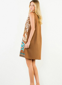 Sleeveless Floral Tiger Dress