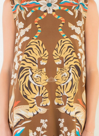 Sleeveless Floral Tiger Dress