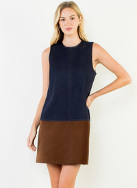 Corduroy Detail Denim Dress