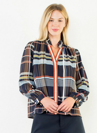 Plaid Long Sleeve Blouse