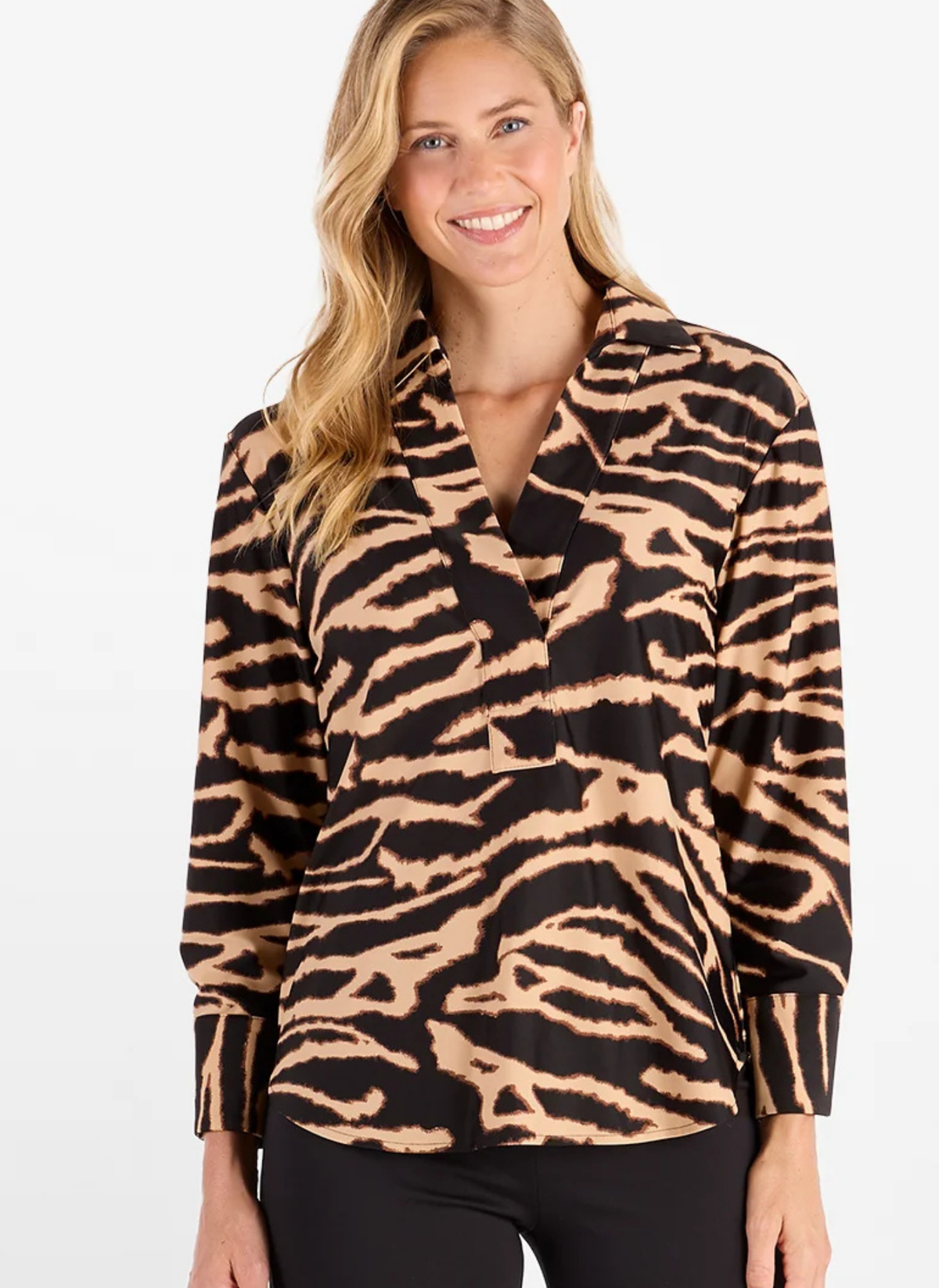 Francine Top - Modern Zebra Black