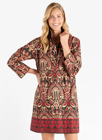 Helen Ornate Topiary Dress - Espresso Gold