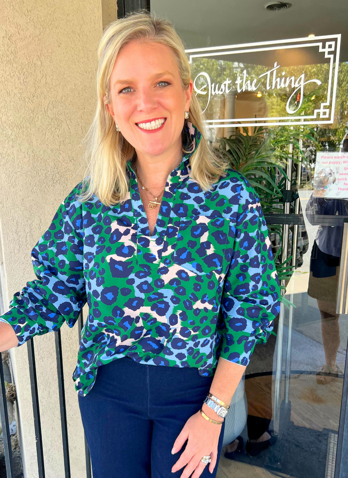 Leopard Popover Top