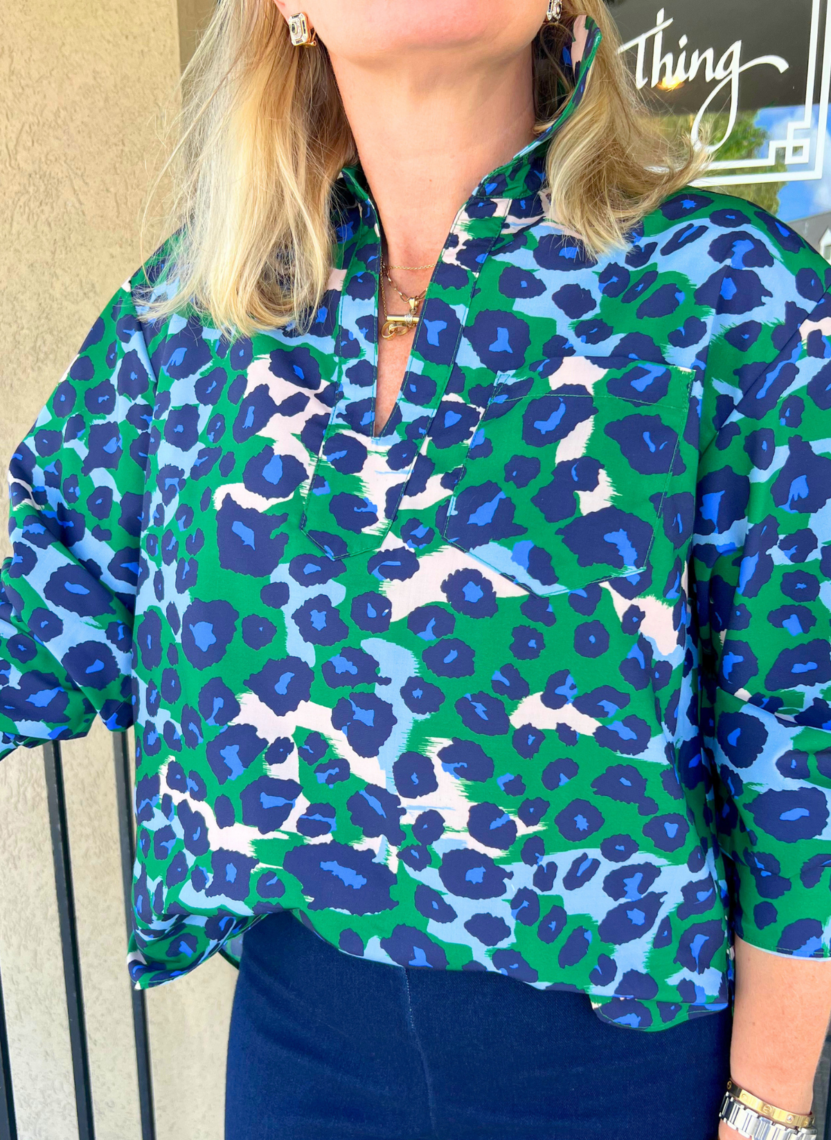 Leopard Popover Top