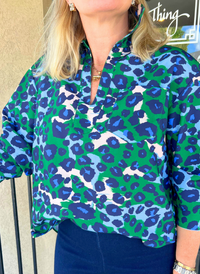 Leopard Popover Top