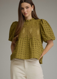 Autumn Eyelet Detail Top