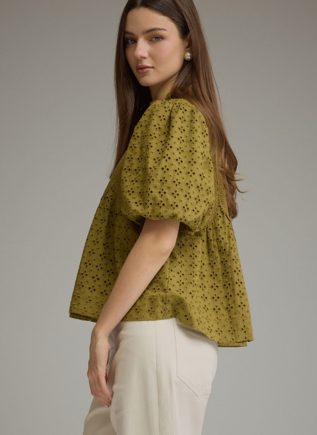 Autumn Eyelet Detail Top
