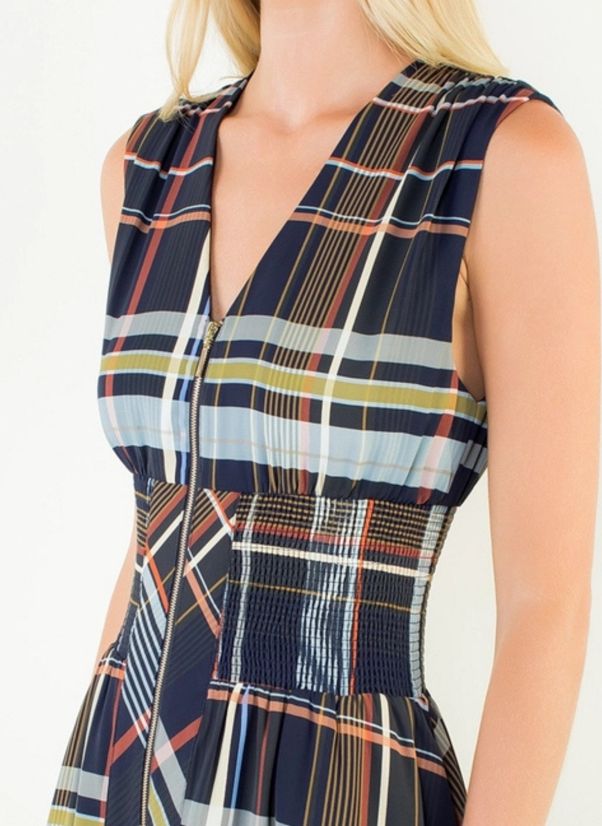 Brooks Plaid Zipper Front Dress