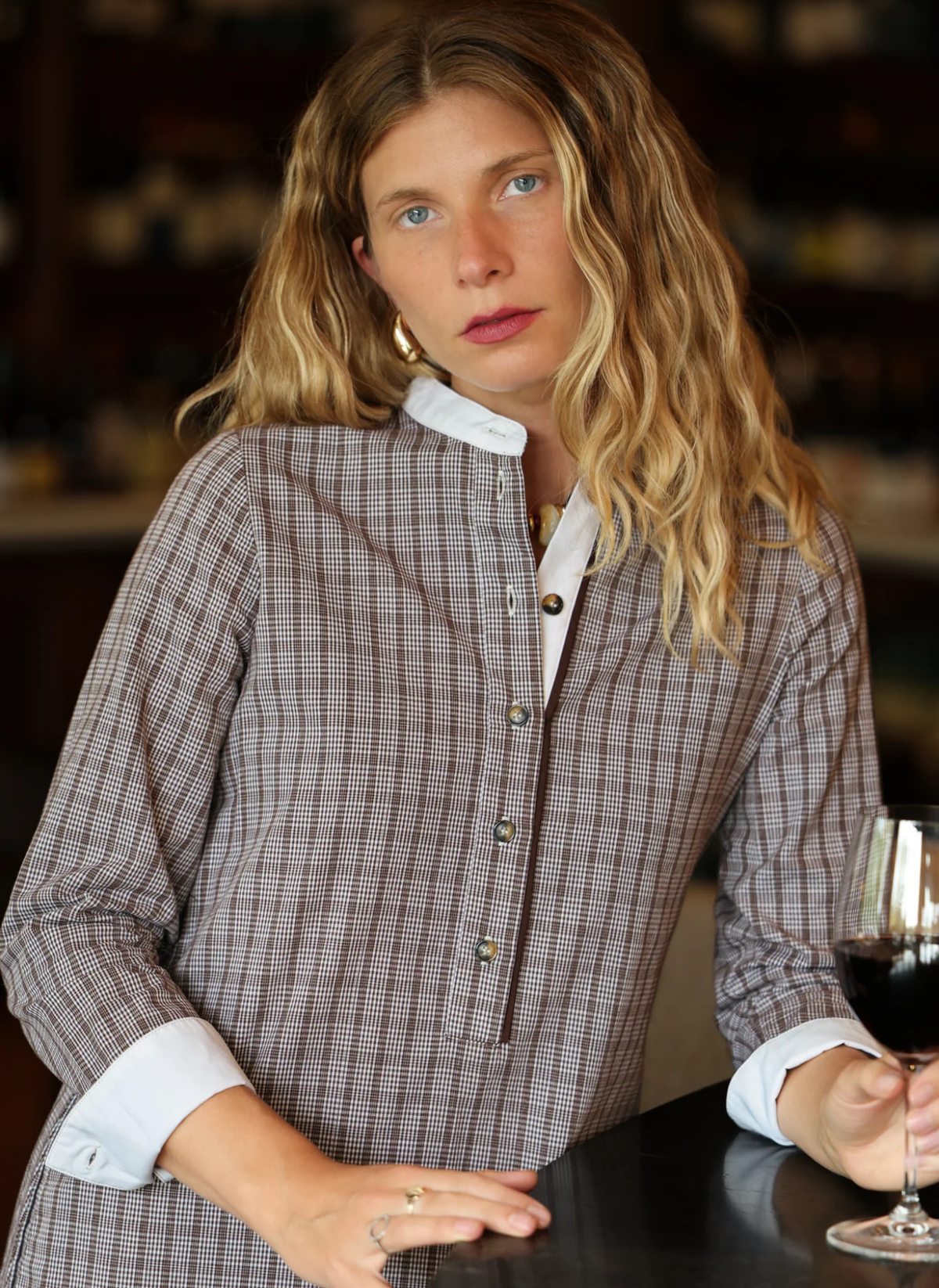 Fontaine Dress - Brown Check