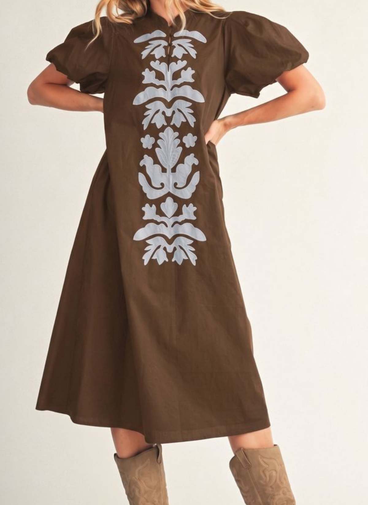 Dandelion Damask Midi Dress