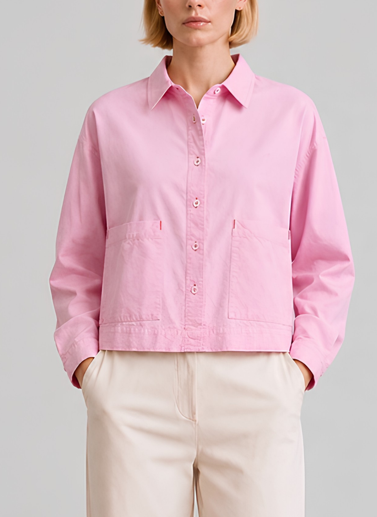 Stitch Detail Button Up Top