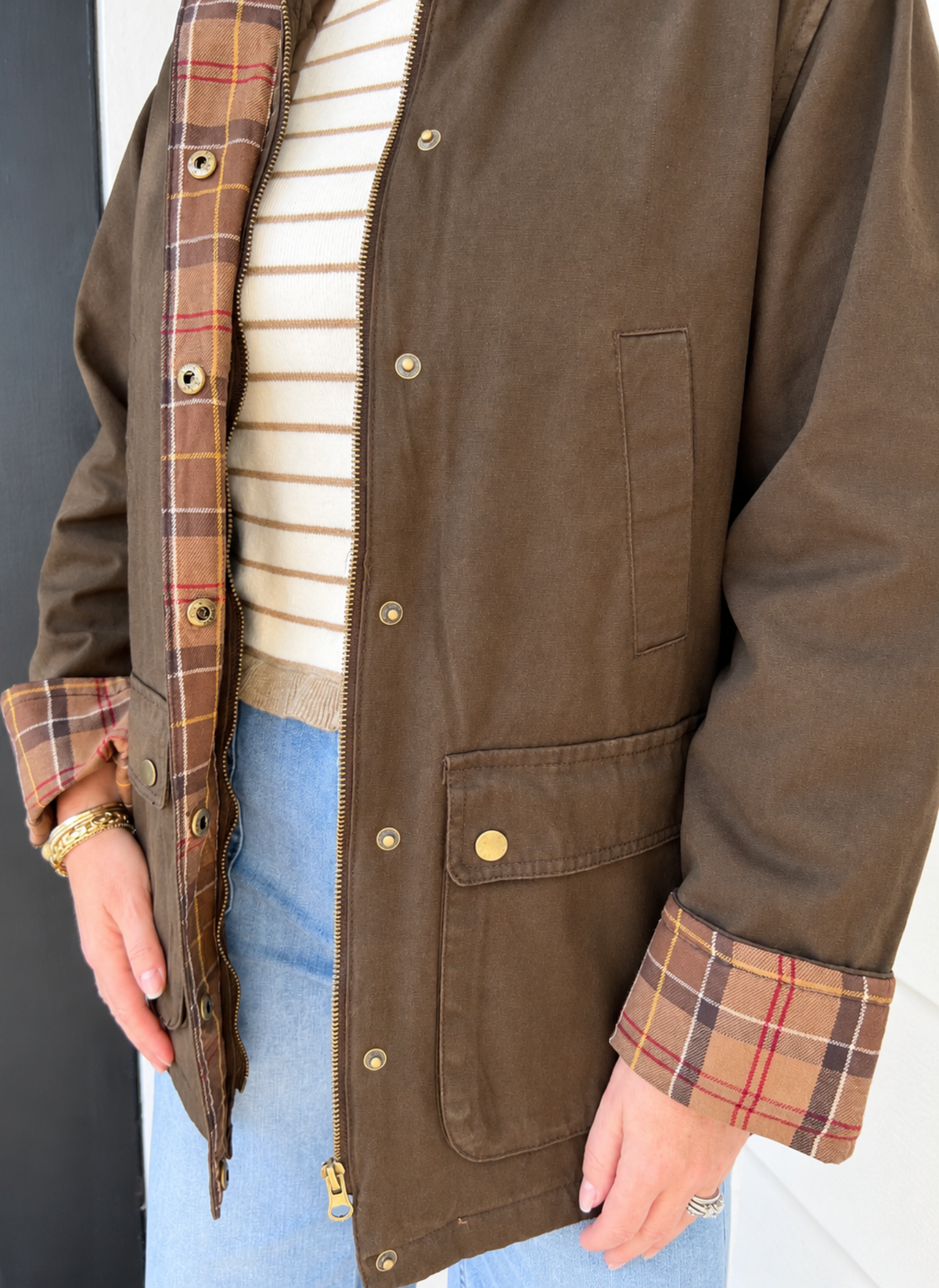 Harrington Plaid Barn Jacket