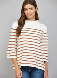 Landry Stripe Mock Neck Sweater