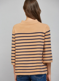 Landry Stripe Mock Neck Sweater