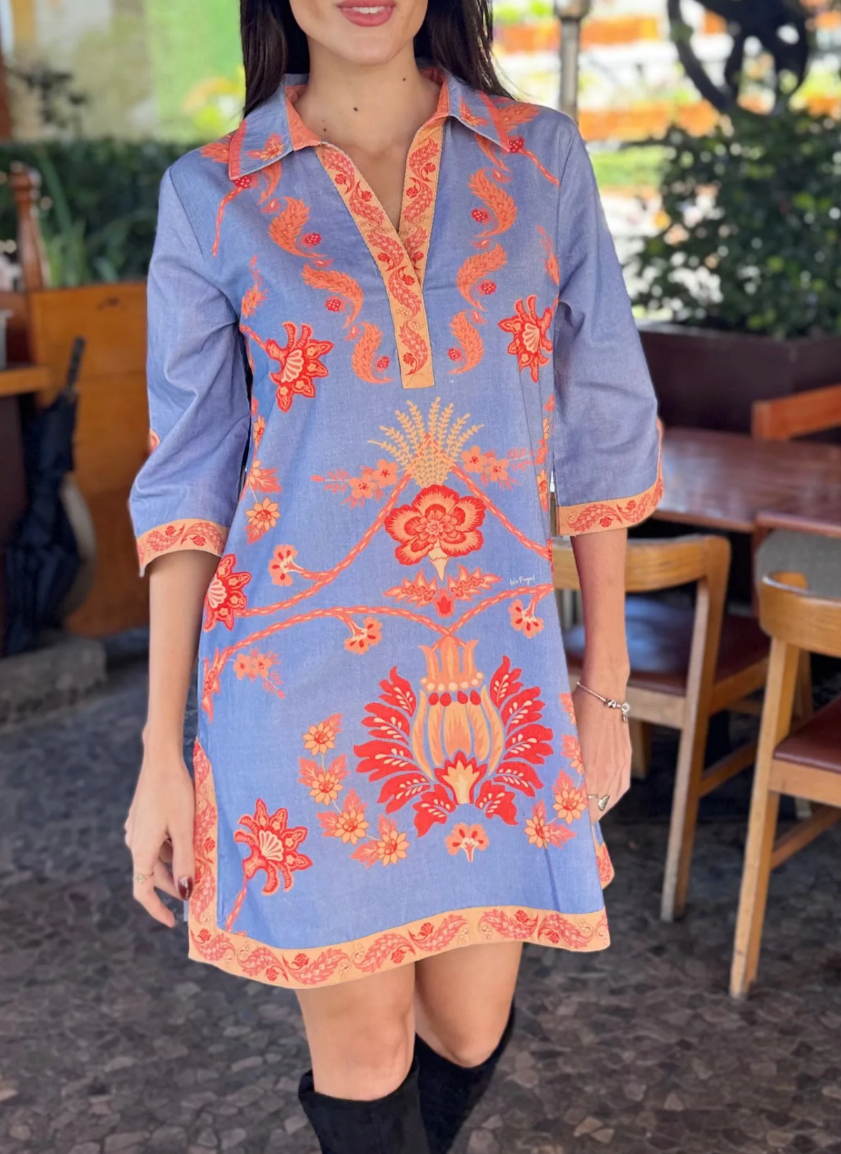 Masai Mini Dress - Chintz Cornflower