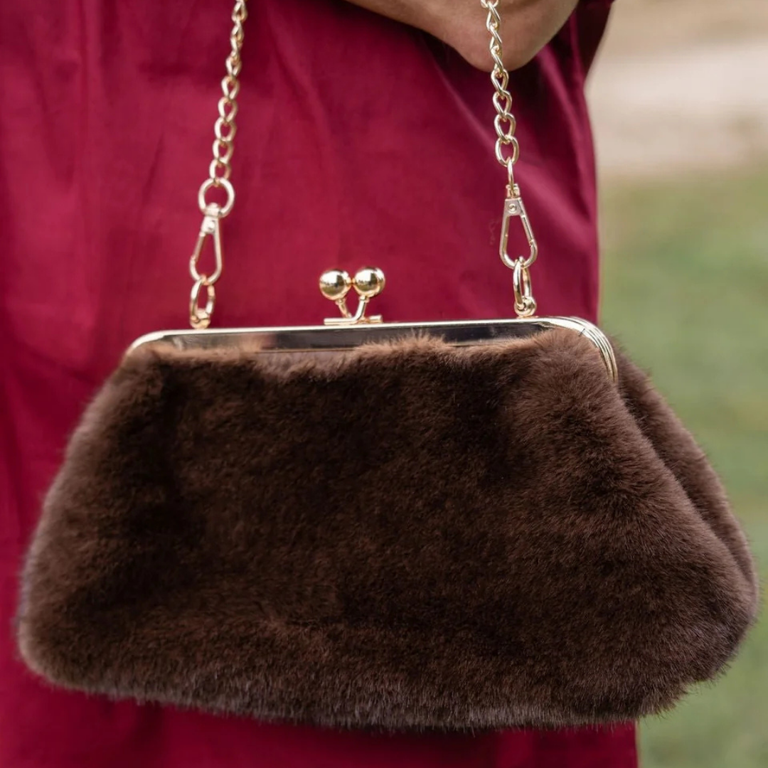 Sarah Faux Fur Clutch