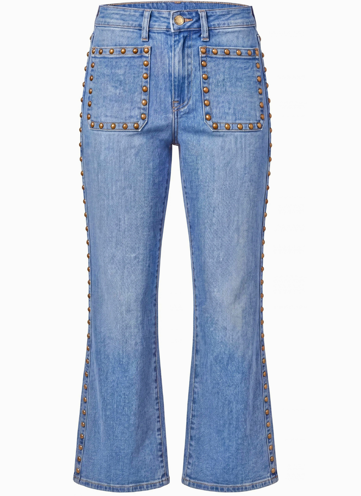 Hannah Crop Flare Studded Jeans