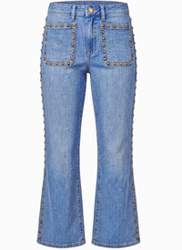 Hannah Crop Flare Studded Jeans