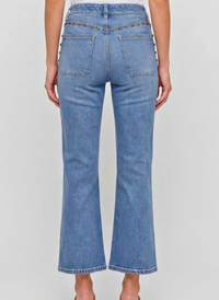 Hannah Crop Flare Studded Jeans