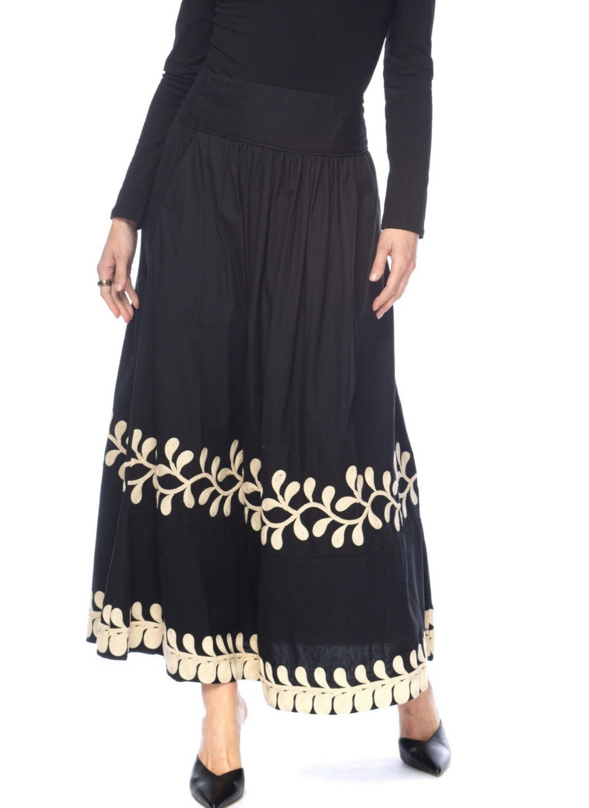 Madonna Stitch Skirt - Onyx + White