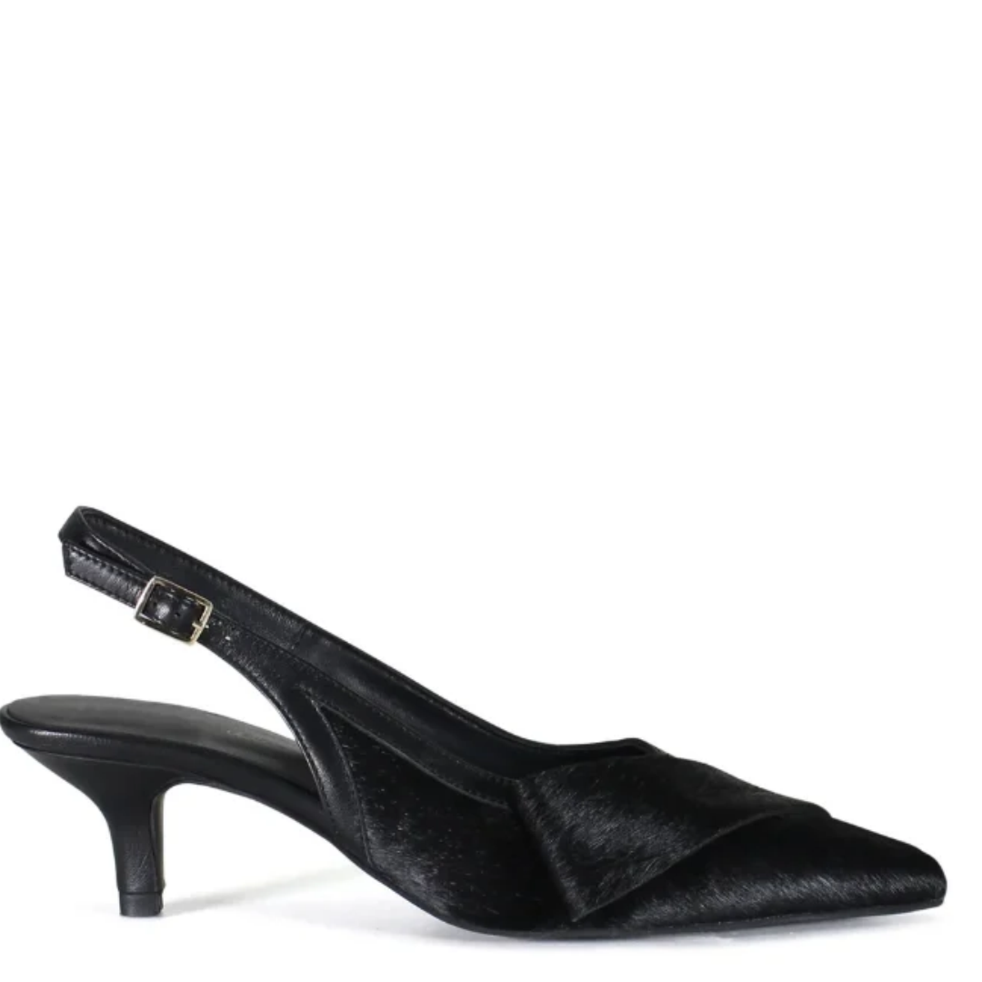 Settle Down Kitten Heel - Black