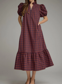 Noel Tartan Midi Dress