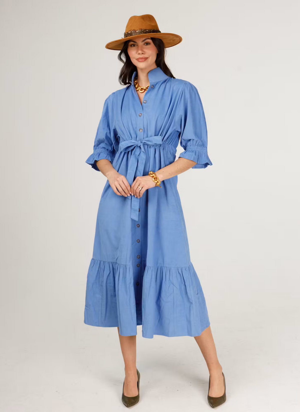 Catherine Corduroy Dress - Provence Blue