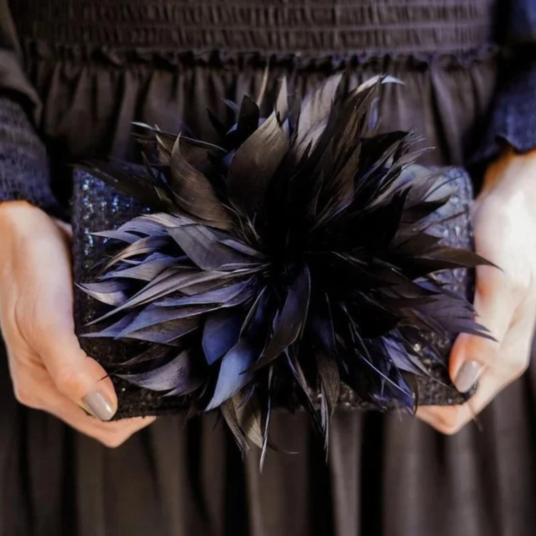 Coco Feather Clutch Handbag