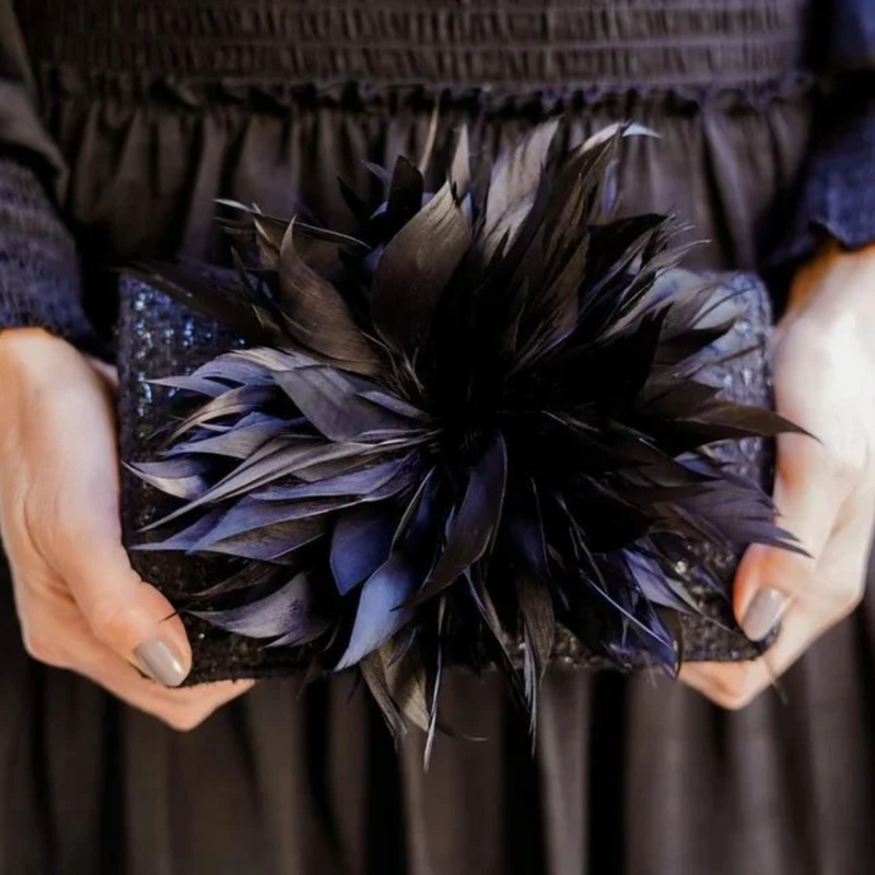 Coco Feather Clutch Handbag