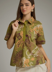 Jungle Tiger Collared Top