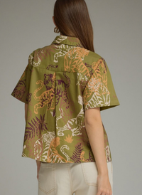 Jungle Tiger Collared Top