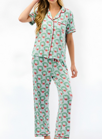 Charlotte Xmas SS Pajama Set - Wreath & Ribbon