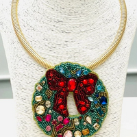 Wreath Beaded Statement Necklace