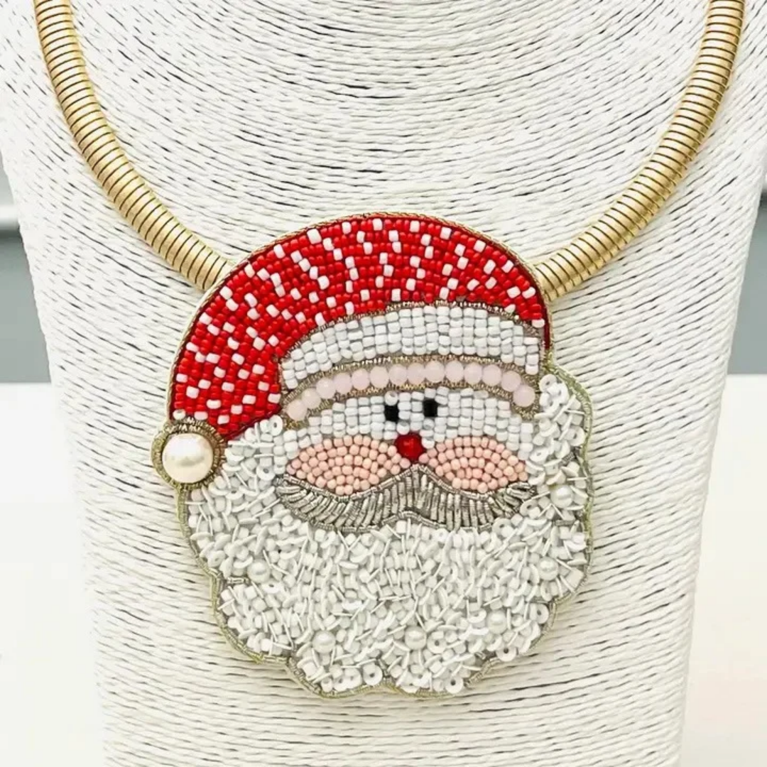 Santa Beaded Statement Necklace