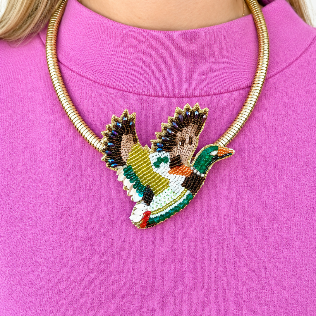 Mallard Beaded Statement Necklace